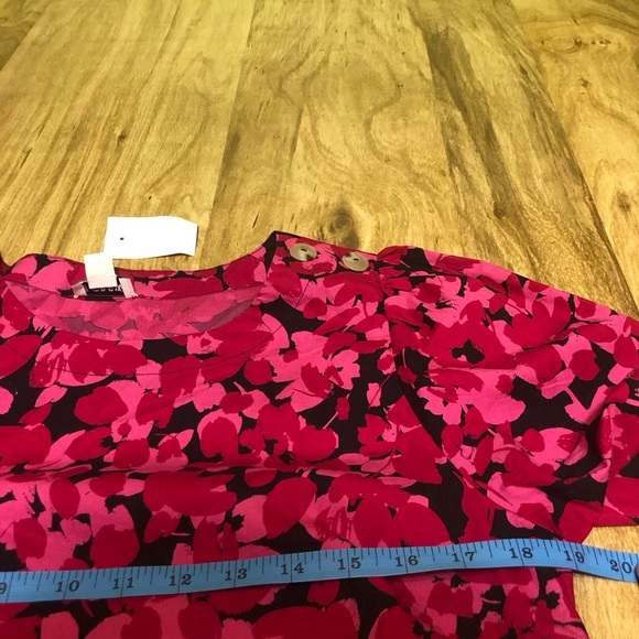 NWT $60 USD J Crew Red Pink Puff-Sleeve Top In Cotton Poplin Womens Size Small - Picture 5 of 9